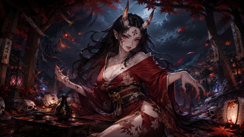 鬼女紅葉｜紅葉の酒【日本の妖怪の話】